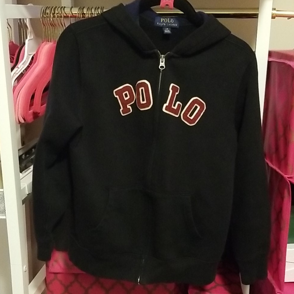 Black polo hoodie